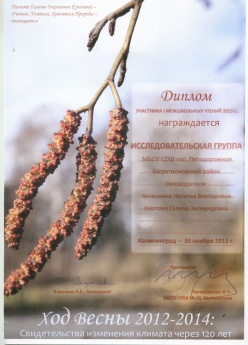 Диплом "Ход Весны 2012-2014"